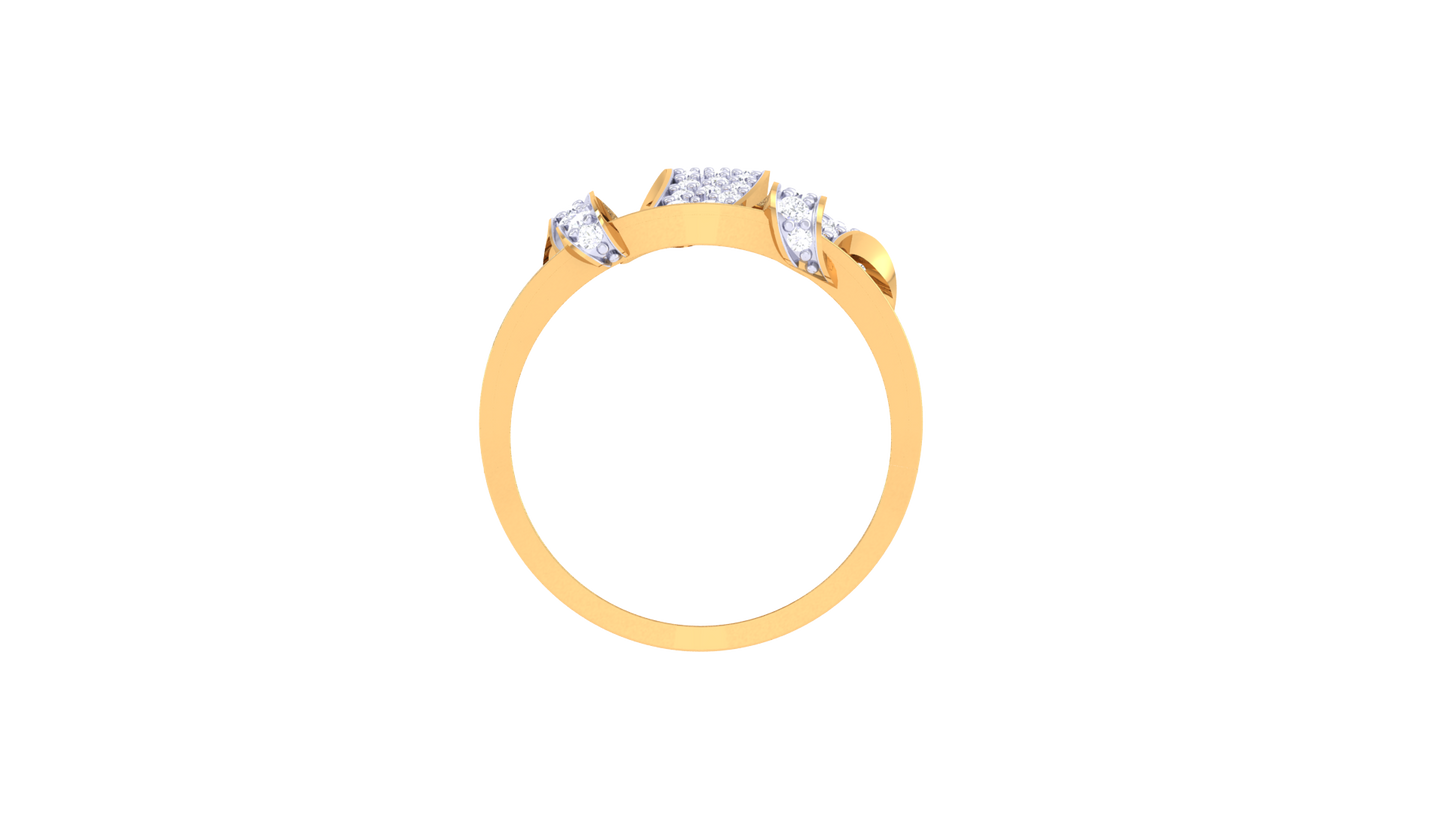 Lumiere Interlace Radiance Ring In Rose Gold – 0.76 Ct Round Cut Spark Diamonds