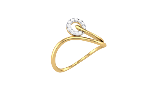 Lumiere Orbit Halo Gold Ring - 0.07 Ct Round Diamond Accents