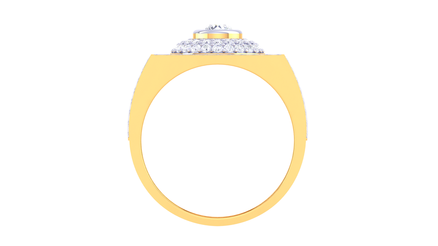 Iconique Halo Centrale – 1.03 Ct Round Diamond Gold Ring