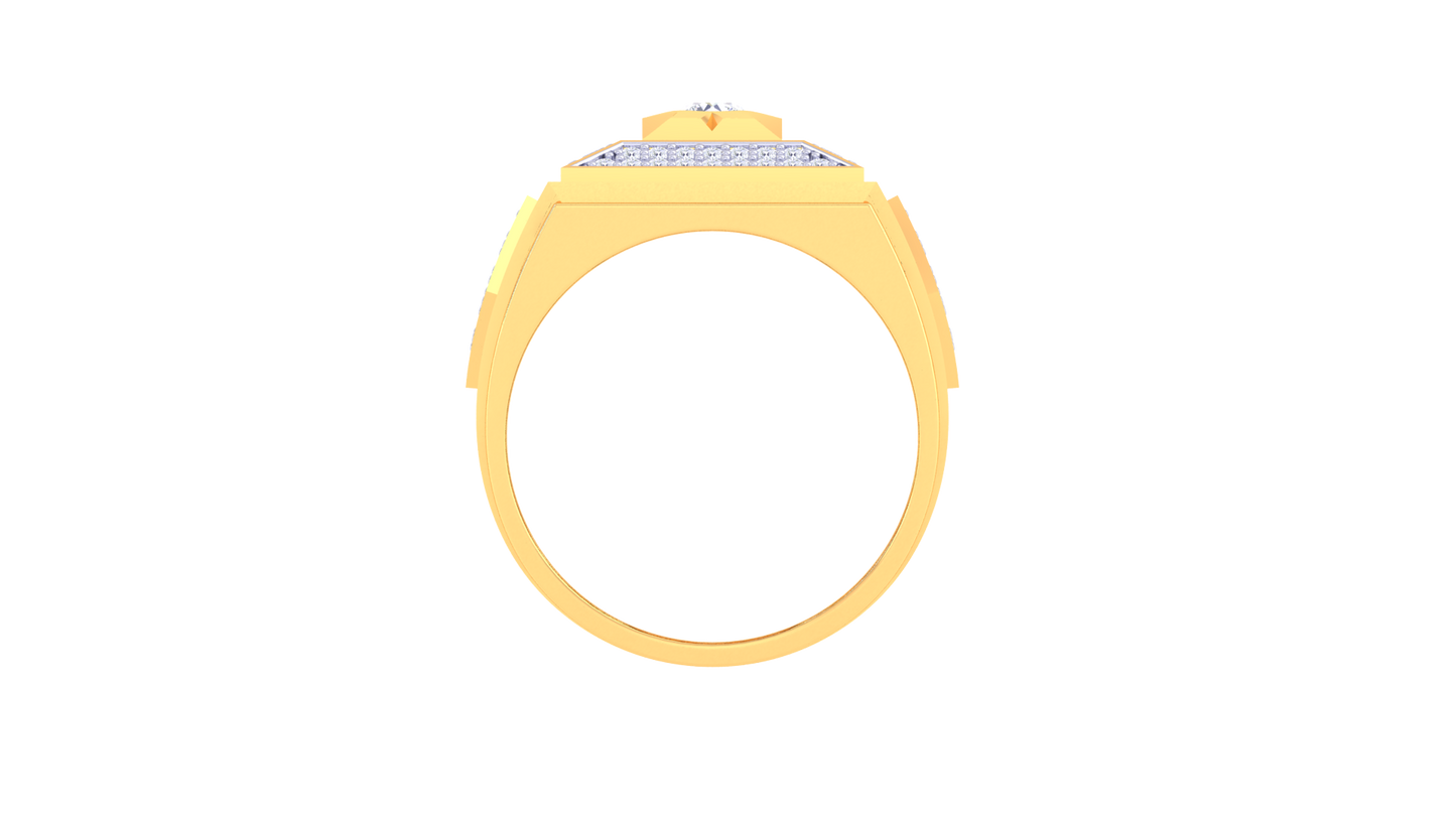 Iconique Radiance Carrée – 0.74 Ct Round Diamond Gold Ring
