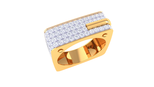 Lumière Rayonne Majestique – 1.15 Ct Round Diamond Gold Ring