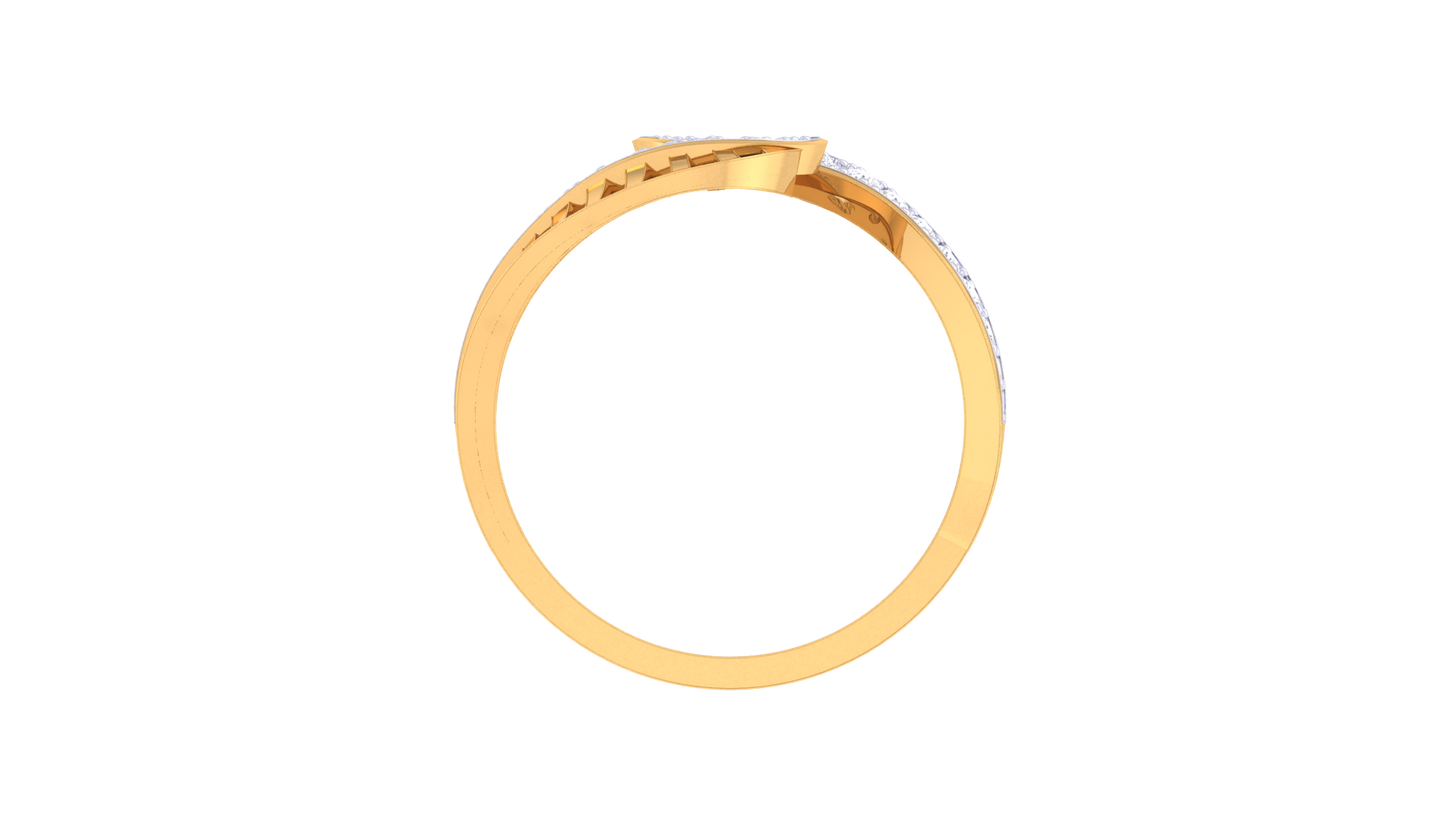 Eclat Twilight Waves Diamond Ring In Rose Gold – 0.37 Ct Brilliant Cut White Diamonds