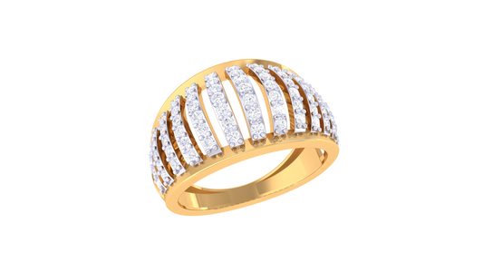 Eclat Parallel Brilliance Band- 0.61 Ct Round Cut Diamonds In Rose Gold Ring
