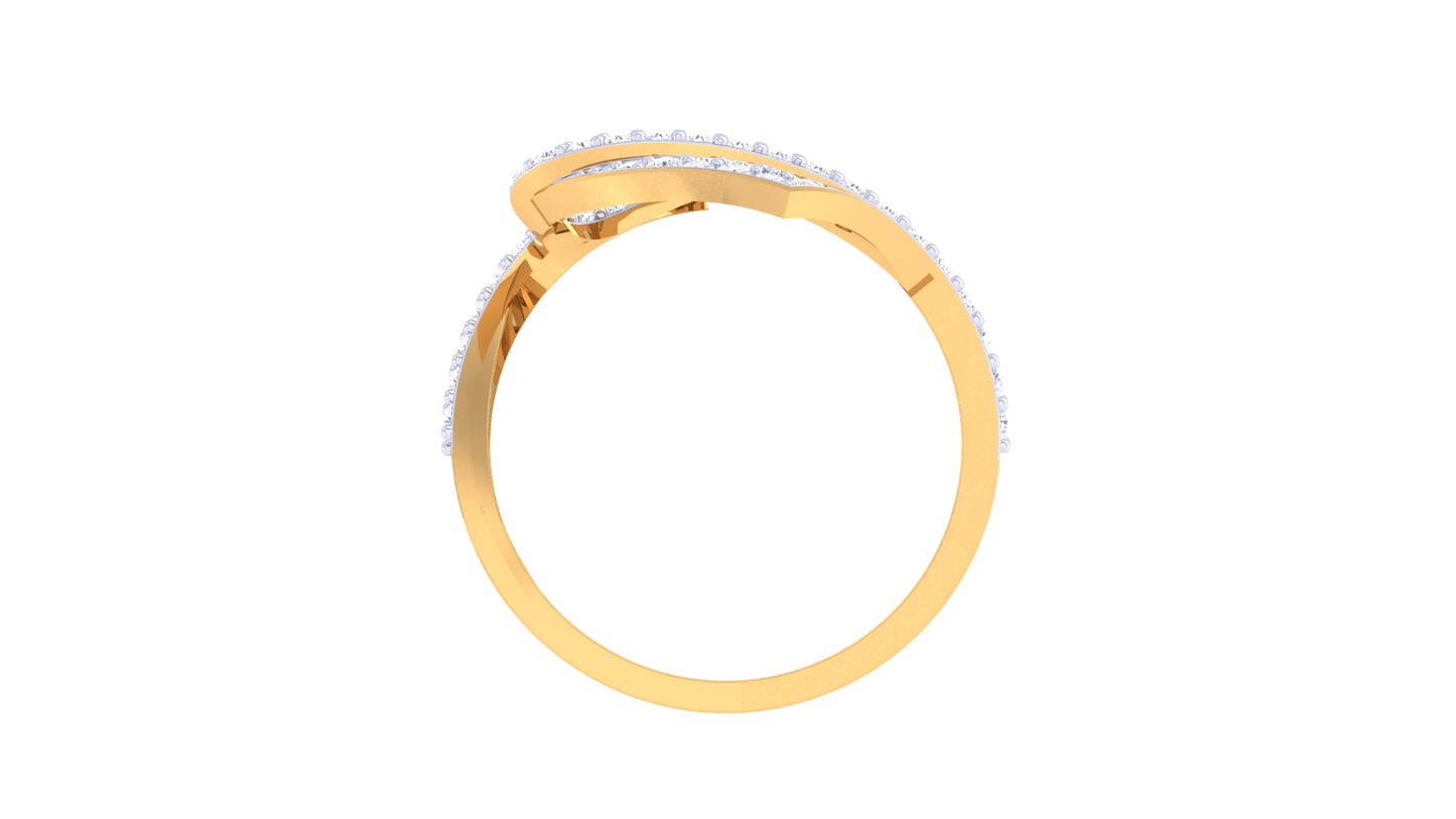 Eclat Geometric Bloom Open Ring In Rose and Yellow Gold – 0.40 Ct Pave Set Diamonds