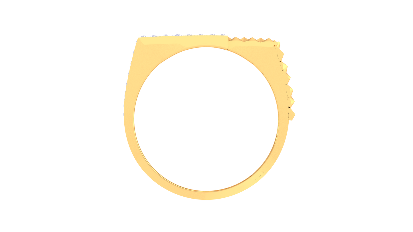 Éclat Parallèle Moderne – 0.5 Ct Round Diamond Gold Ring