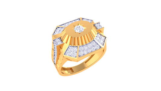 Éclat Octave Radiant – 0.74 Ct Round Diamond Gold Ring