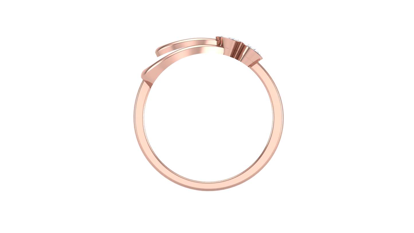 Eclat Floral Cluster Ring in Rose Gold – 0.13 Ct Round Diamond