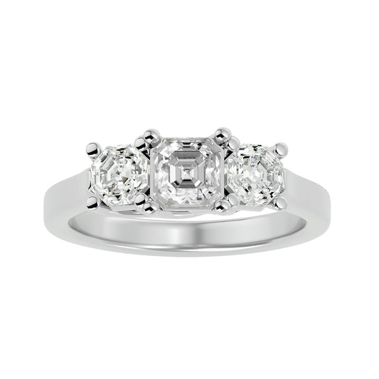 Timeless 2.20 CT Emerald Cut Three-Stone Diamond Ring in Yellow Gold