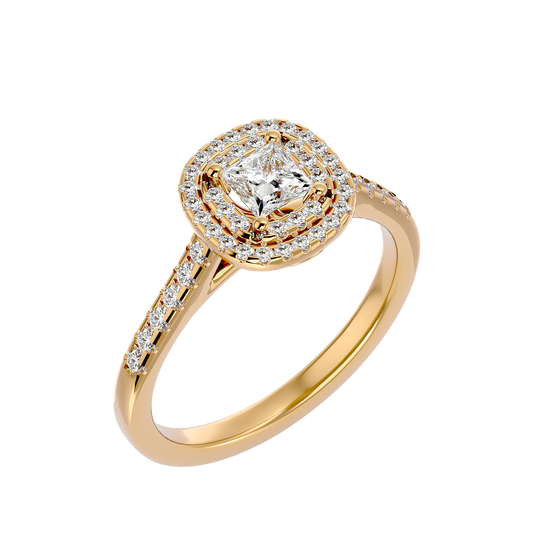 Lumière Beautiful Light Band- 0.83 Ct Round Diamond Gold Ring