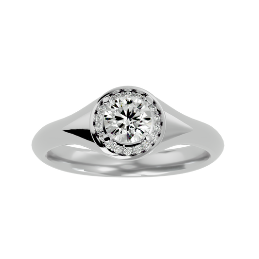 Iconique Petite Solitaire – 0.54ct Round Diamonds Gold Ring