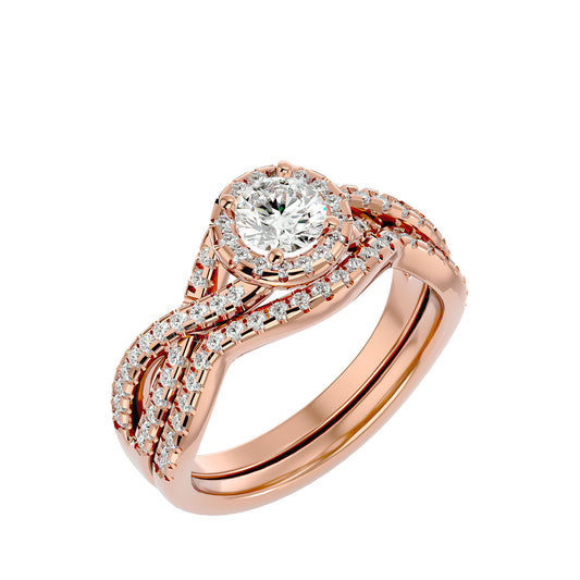 Iconique Solitaire Bands- 1.04 Ct Round Diamond Gold Ring