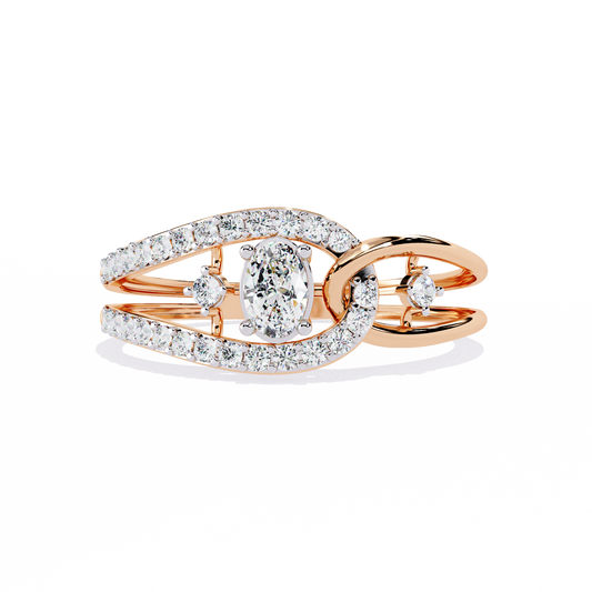 The Intertwined Elegance Diamond Ring in Gold - 0.34 Ct