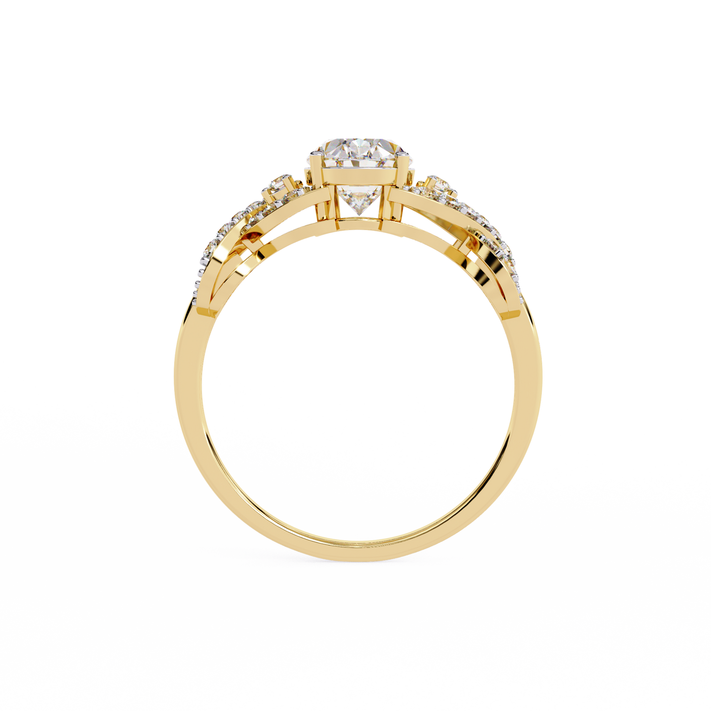 "Celestial Embrace" Oval Diamond Engagement Ring In Gold - 1.80 Ct