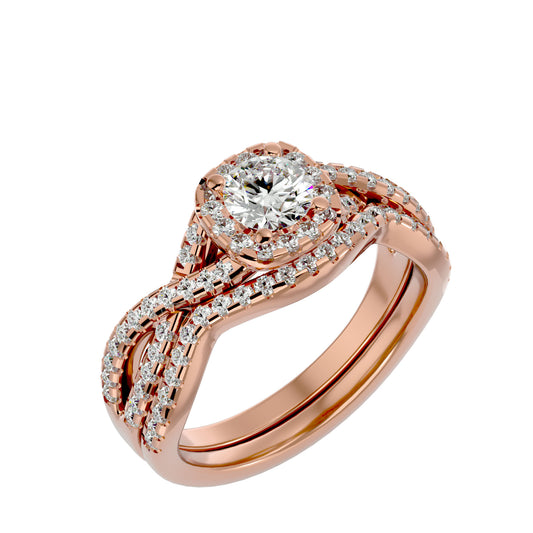 Iconique Beautiful Solitaire - 1.08 Ct Round Diamond Gold Ring