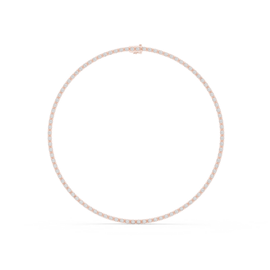 14.02ctw Solid Gold Round Cut Diamond Tennis Choker Riviera Necklace