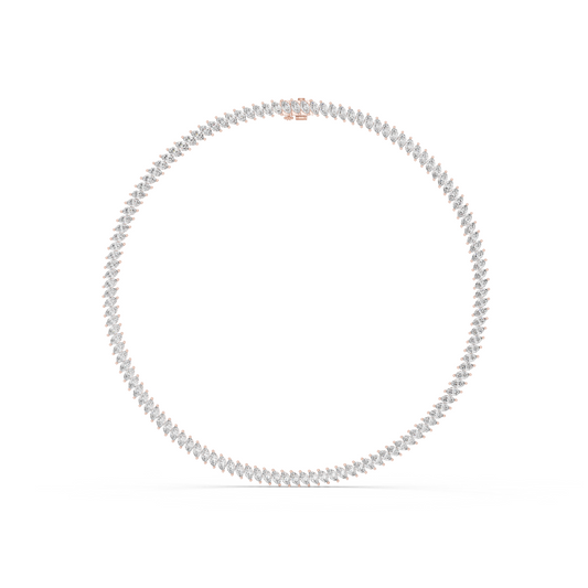 18.6ctw Solid Gold Marquise Diamond Tennis Choker Eternity Necklace