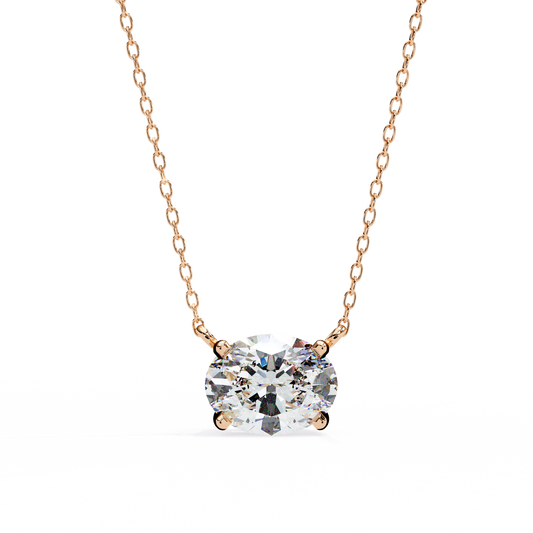 Timeless Radiance: 1.66ct East-West Oval Diamond Pendant