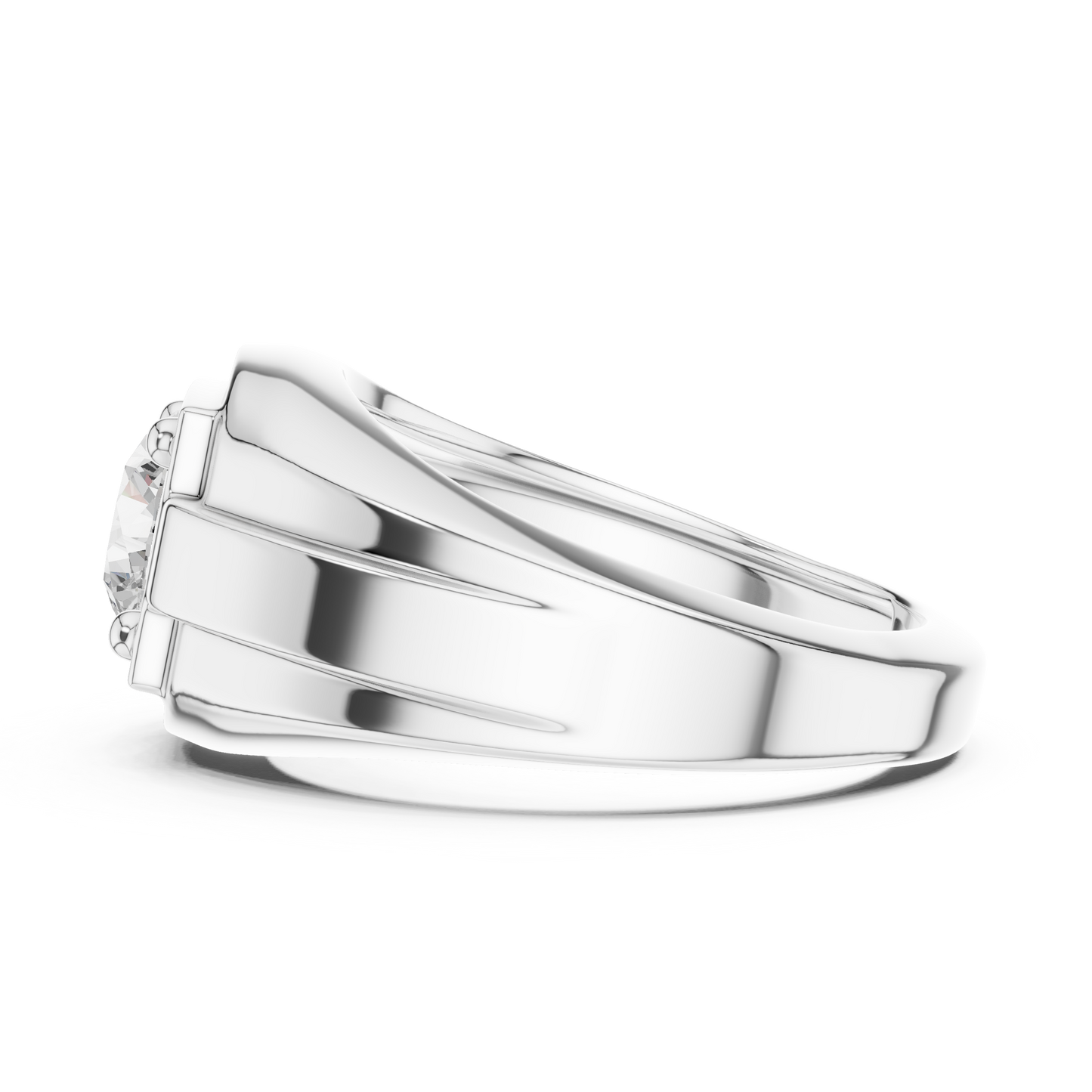 1.1ct Round Solitaire Diamond Men's Ring in Yellow Gold