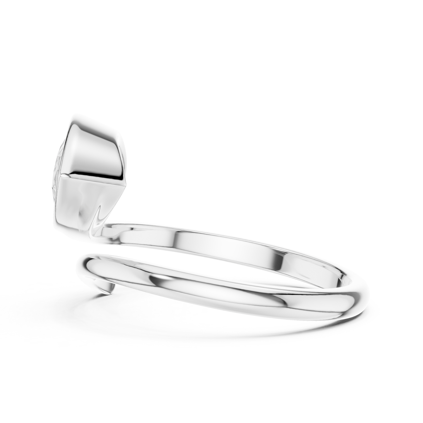 1.22 Carat Pear Cut Diamond Bezel Wrap Bypass Ring | Yellow Gold