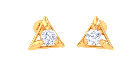 Dazzling Trangle Diamong Stud Earring in Gold - 0.38 Ct