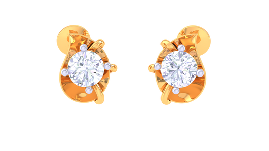 Floral Cluster Diamond stud Earrings - 0.44 Ct