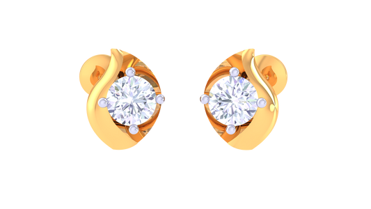 Golden Halo Diamond stud Earrings - 0.39 Ct