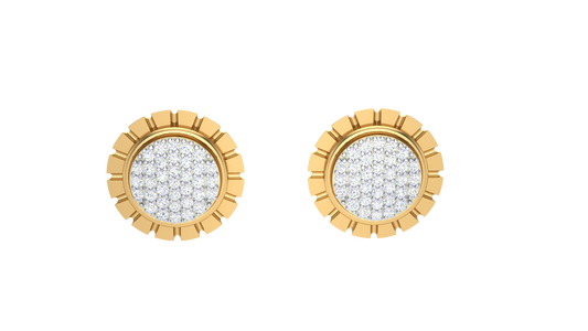 Royal Petel Stud Earrings In Gold - 0.10 Ct Dazzling Diaomnds