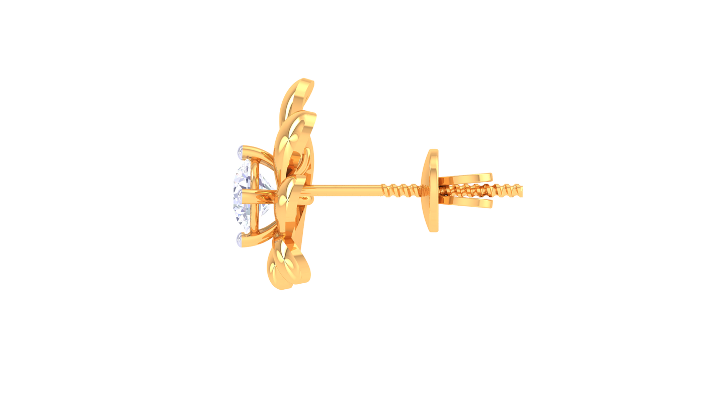 Timeless Elegance Petal Diamond Stud Earrings - 0.31 Ct