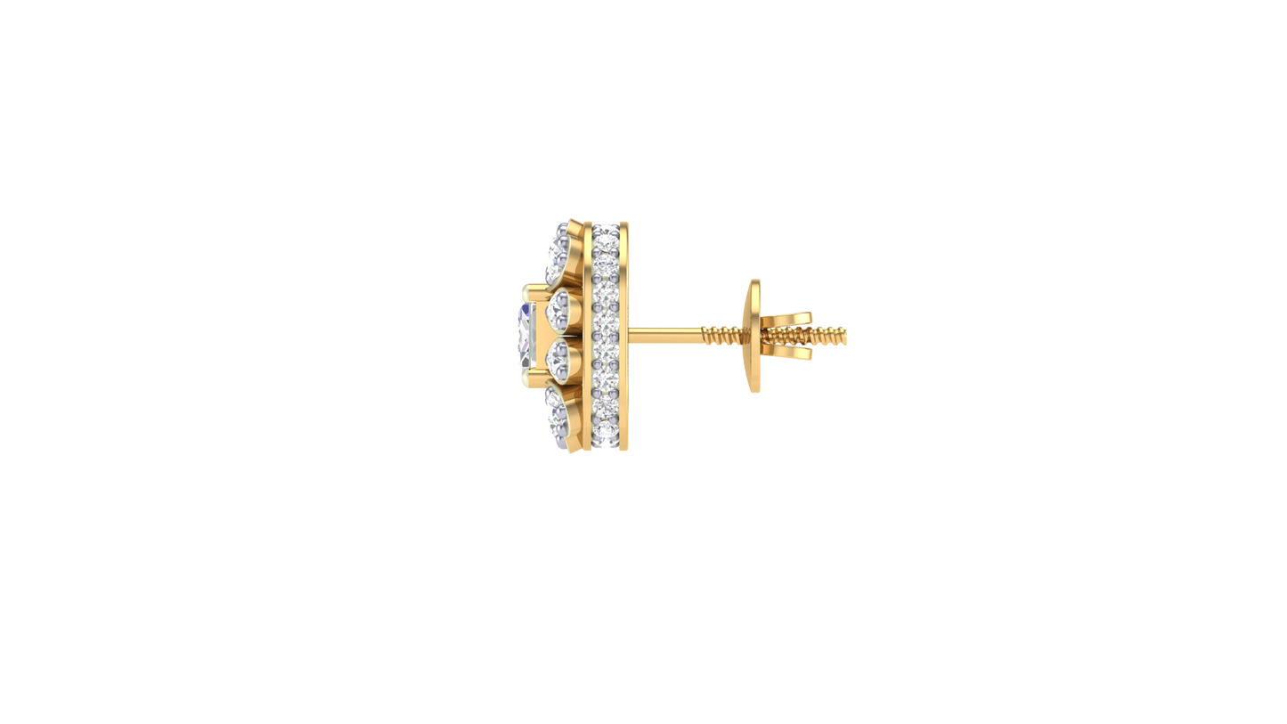 The Classice Princess Stud Earrings - 0.35 Ct Diamonds In Gold