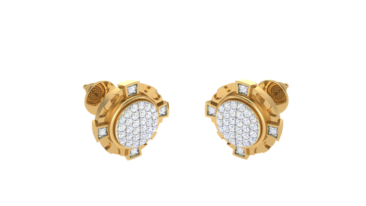 Halo Eclips Stud Earrings with Diamond and Gold - 0.20 Ct