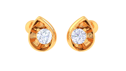 Raindrop Radiance Diamond Stud Earrings - 0.46 Ct