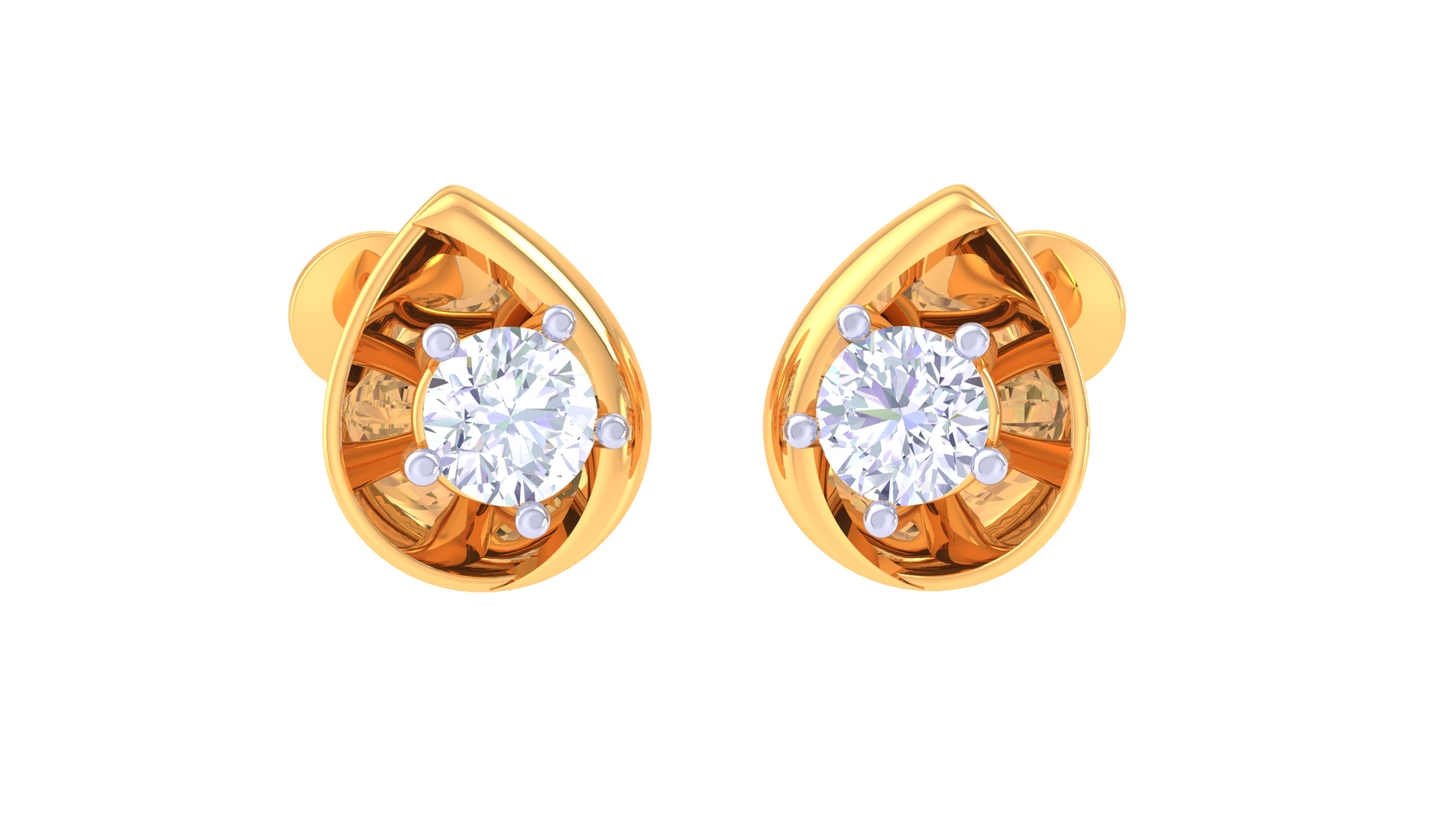Raindrop Radiance Diamond Stud Earrings - 0.46 Ct