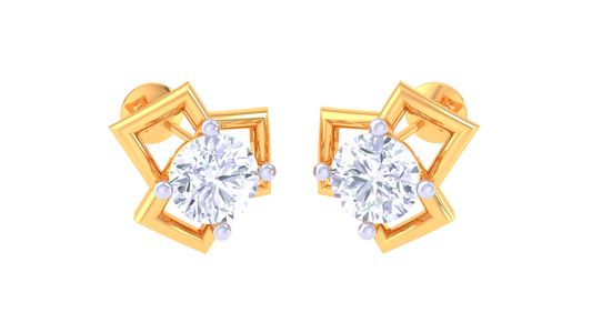 Lustrious Loops Diamond Stud Earrings In Gold - 0.38 ct