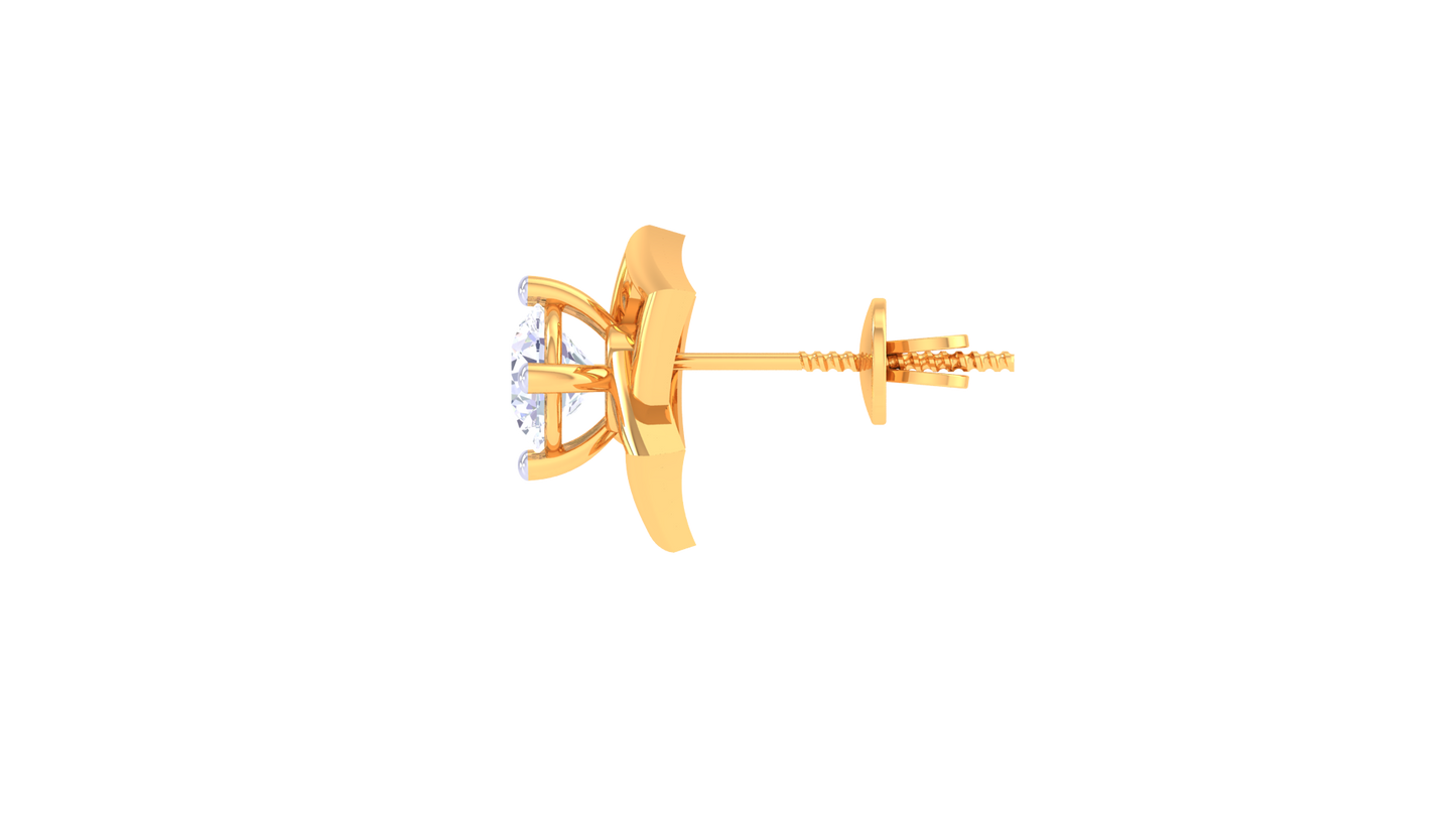 Lustrious Loops Diamond Stud Earrings In Gold - 0.38 ct