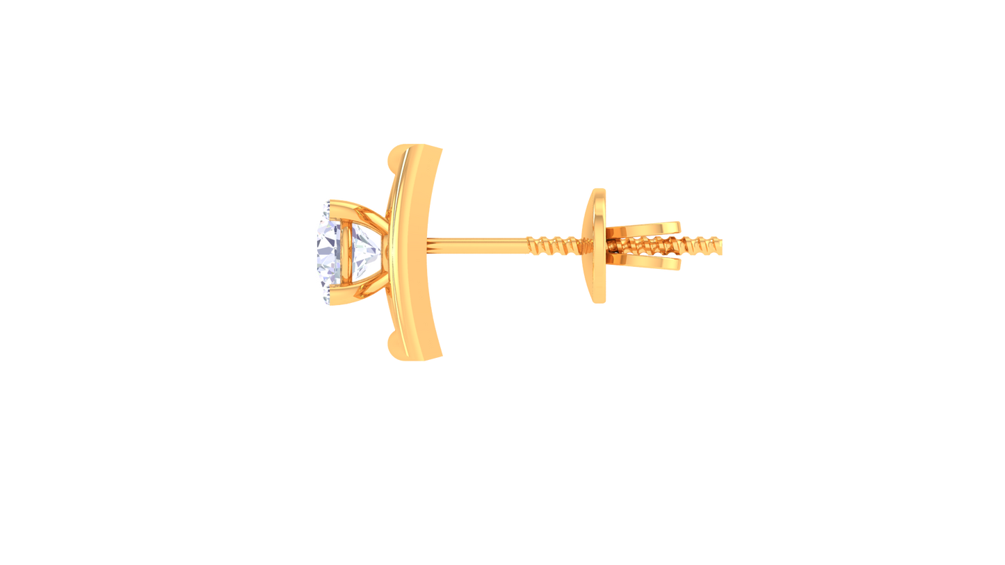 Splended Square Diamond Stud Earrings In Gold -0.33 Ct