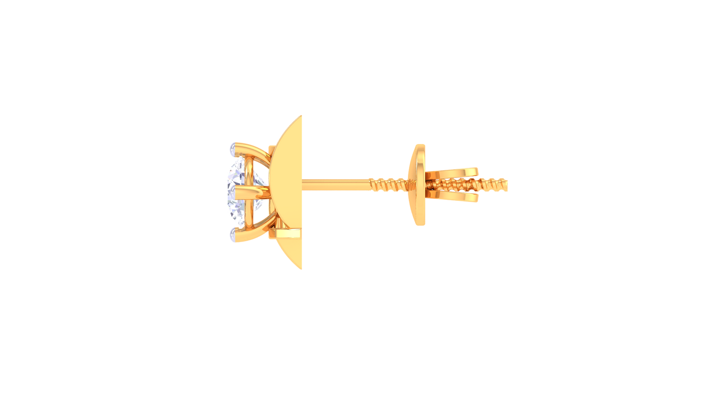 Classic Square Diamond Stud Earrings in Gold - 0.29 Ct