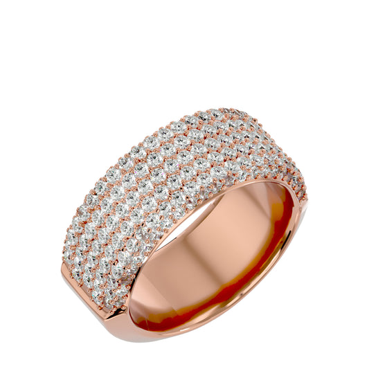 Lumière Beautiful Band- 1.93 Ct Round Diamond Gold Ring