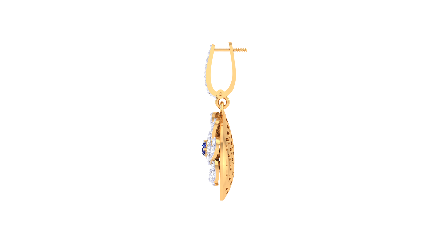 Sprial Bloom Diamond Hoop Earrings - 0.78 Ct