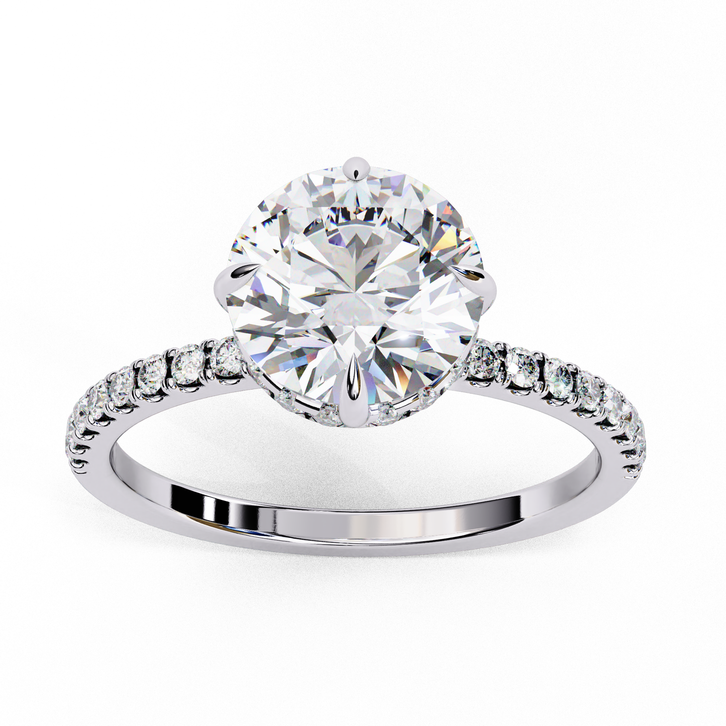 The Lumina Round Pavé Engagement Ring in Gold- 2.67 Ct