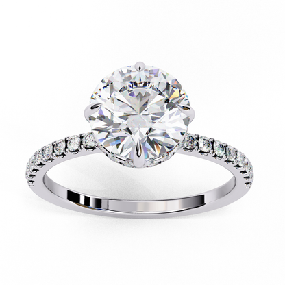 The Lumina Round Pavé Engagement Ring in Gold- 2.67 Ct