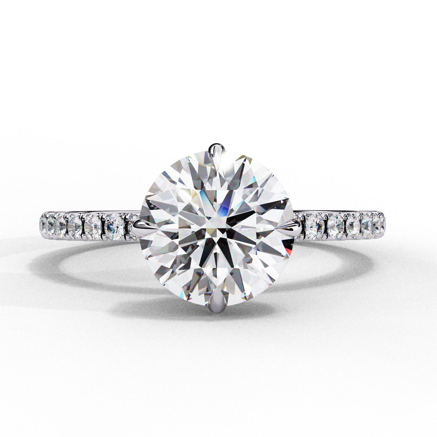 The Lumina Round Pavé Engagement Ring in Gold- 2.67 Ct