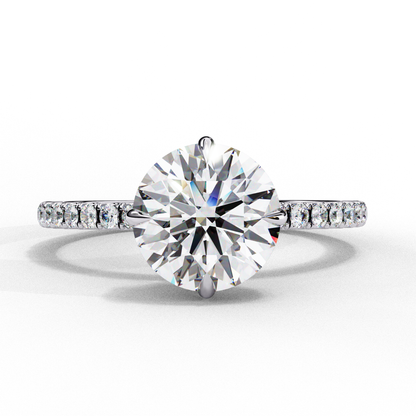 The Lumina Round Pavé Engagement Ring in Gold- 2.67 Ct