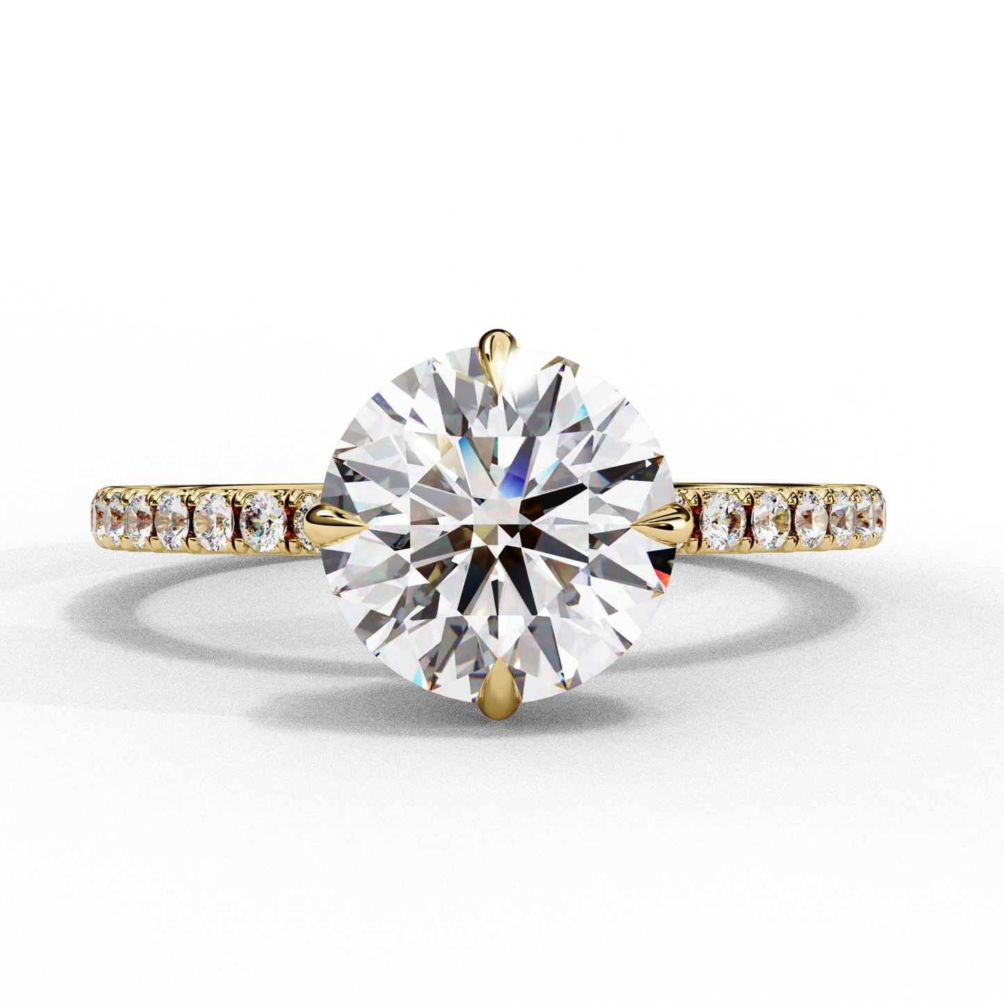The Lumina Round Pavé Engagement Ring in Gold- 2.67 Ct