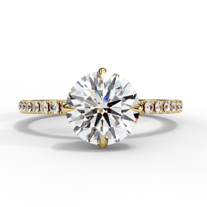 The Lumina Round Pavé Engagement Ring in Gold- 2.67 Ct
