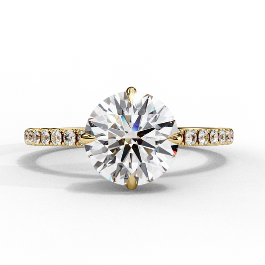 The Lumina Round Pavé Engagement Ring in Gold- 2.67 Ct