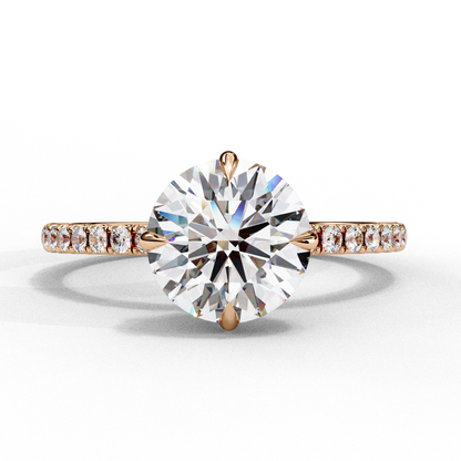 The Lumina Round Pavé Engagement Ring in Gold- 2.67 Ct