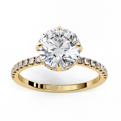 The Lumina Round Pavé Engagement Ring in Gold- 2.67 Ct