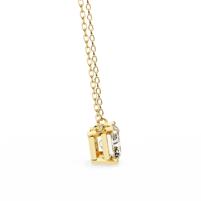 1.95ct Horizontal Radiant Solitaire Diamond Pendent in Yellow Gold