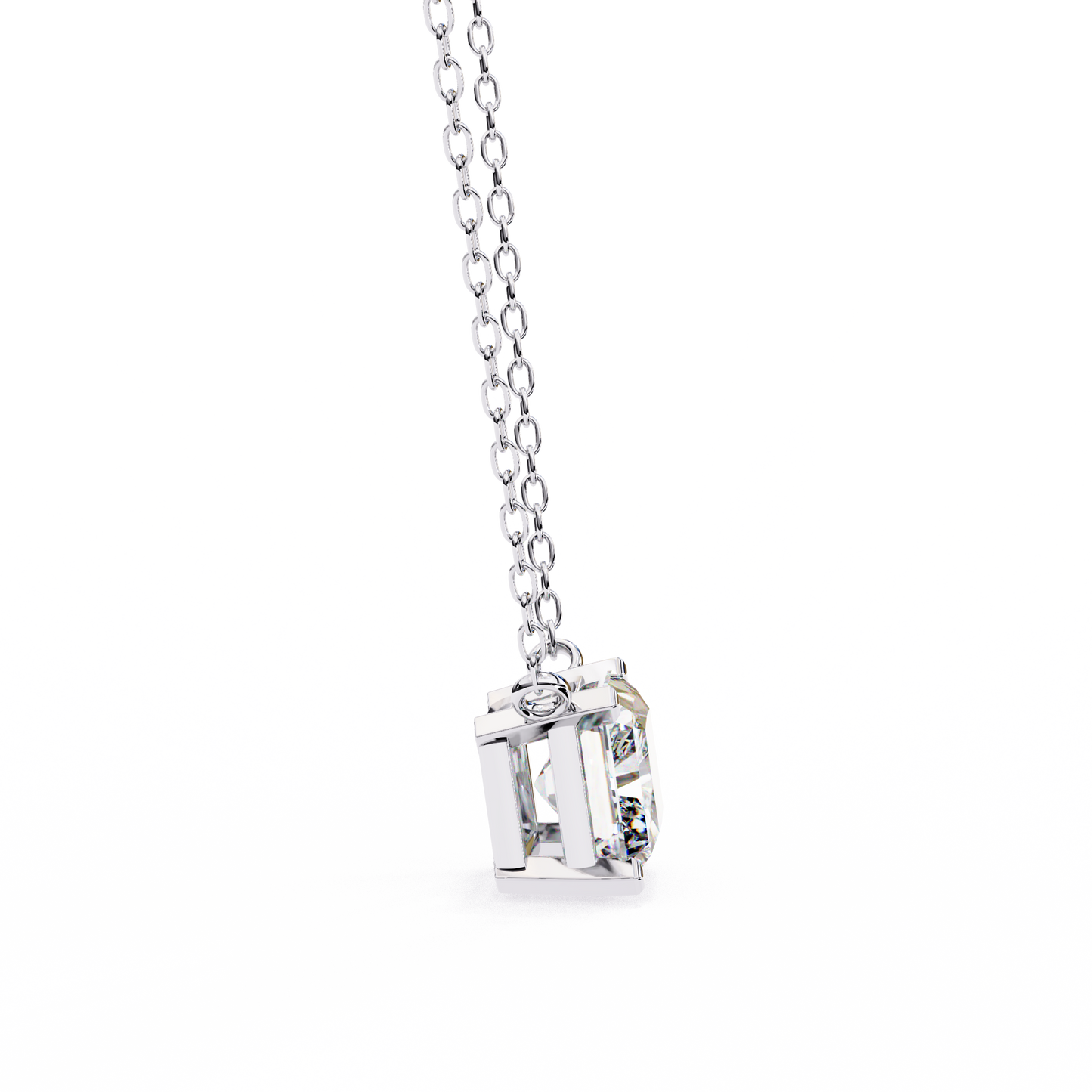 1.95ct Horizontal Radiant Solitaire Diamond Pendent in Yellow Gold