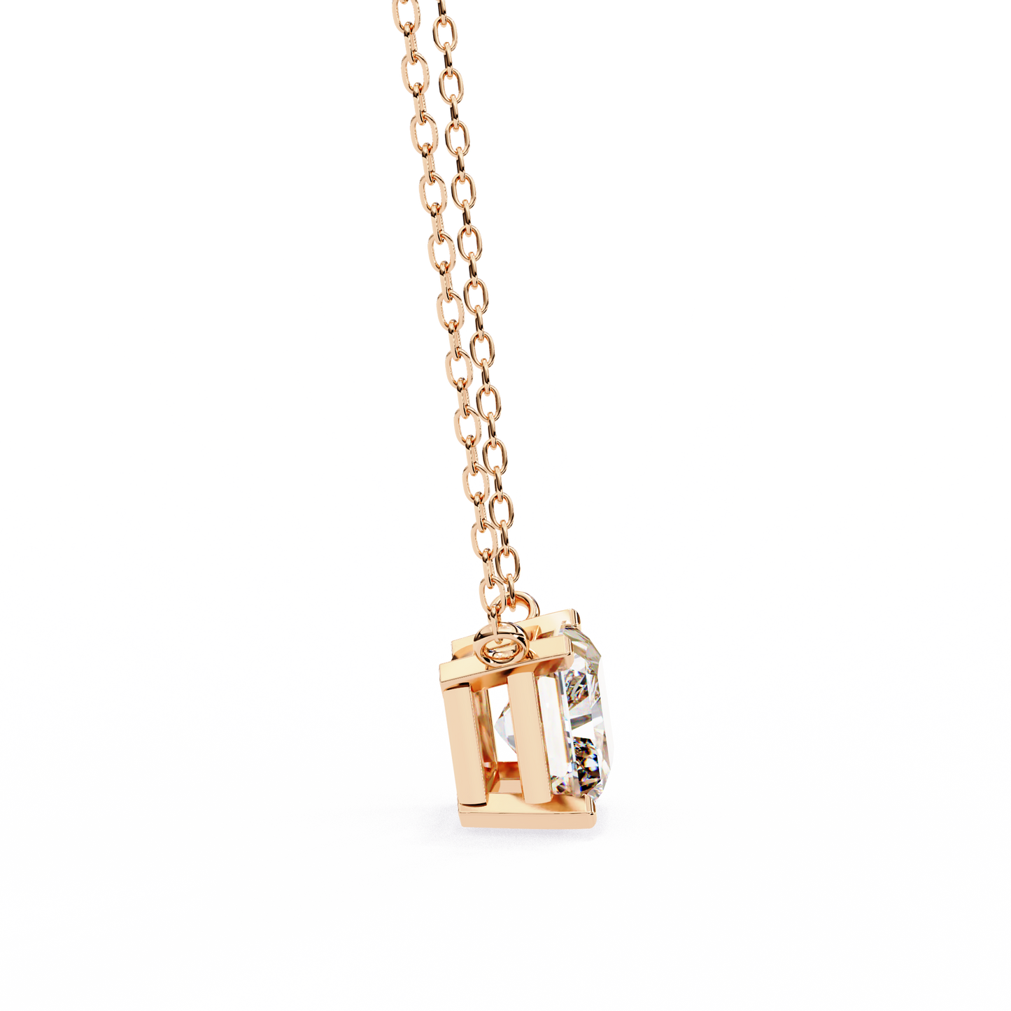 1.95ct Horizontal Radiant Solitaire Diamond Pendent in Yellow Gold